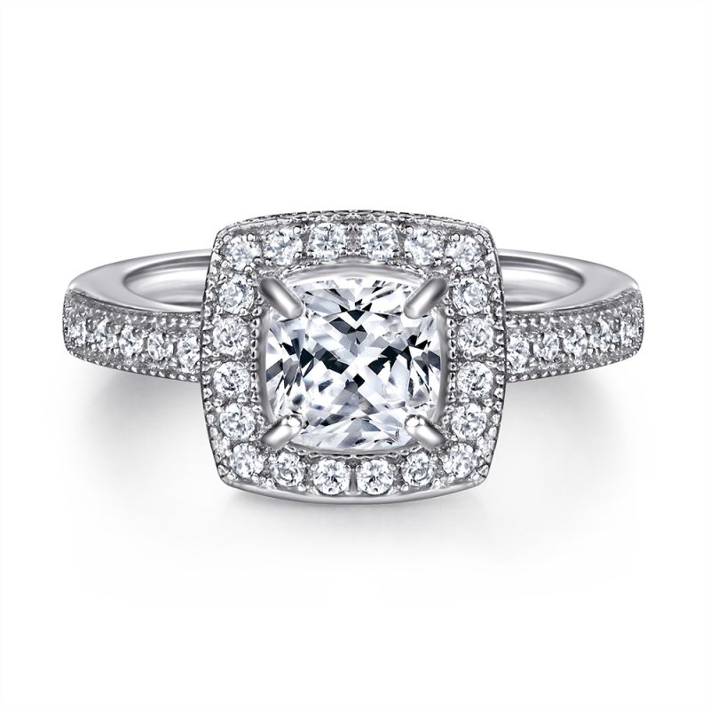 Merryqueen 027 sterling silver engagement wedding ring