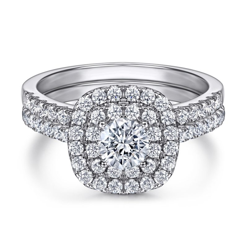 Merryqueen 029 sterling silver engagement wedding ring