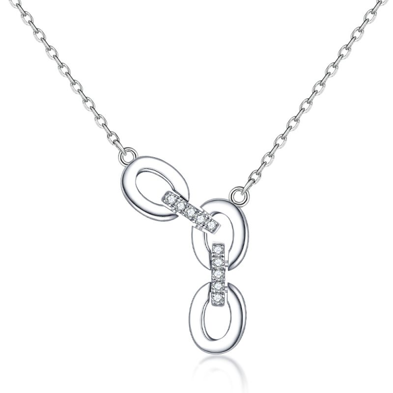 S925 sterling silver necklace fashion simple ring pendant niche design sense necklace ins style high-end sense necklace female