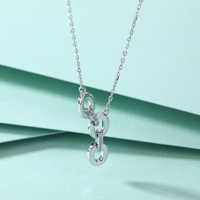 S925 sterling silver necklace fashion simple ring pendant niche design sense necklace ins style high-end sense necklace female