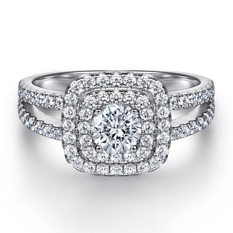 Merryqueen 030 sterling silver engagement wedding ring