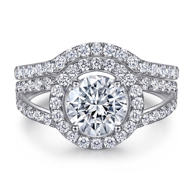 Merryqueen 031 sterling silver engagement wedding ring