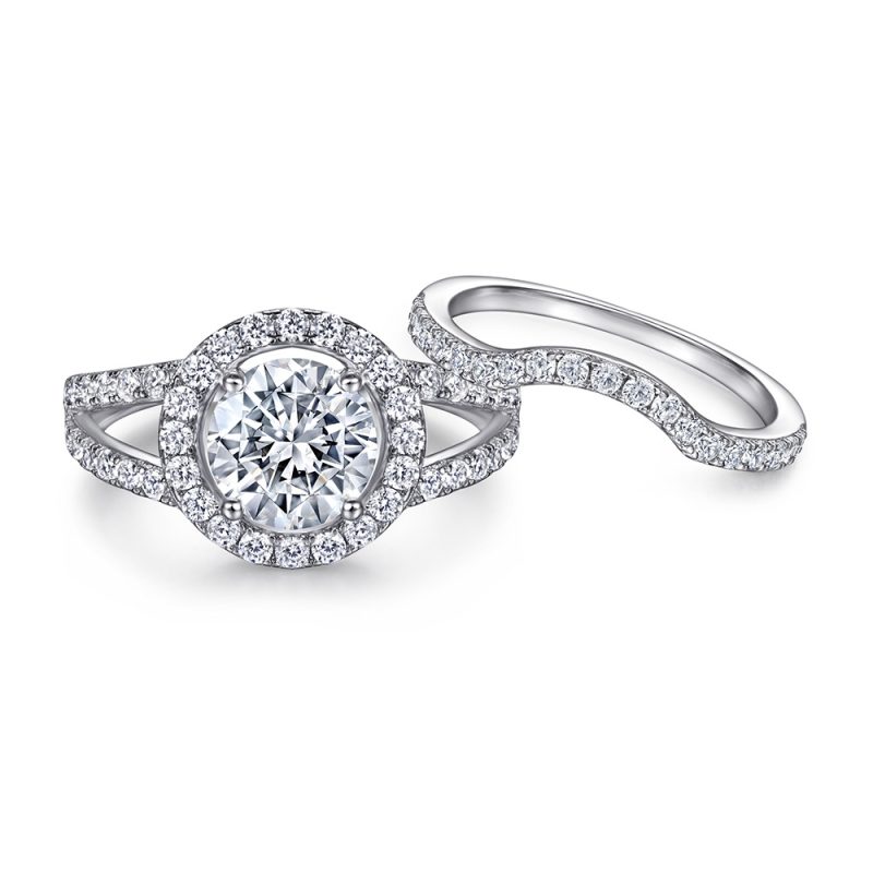 Merryqueen 031 sterling silver engagement wedding ring