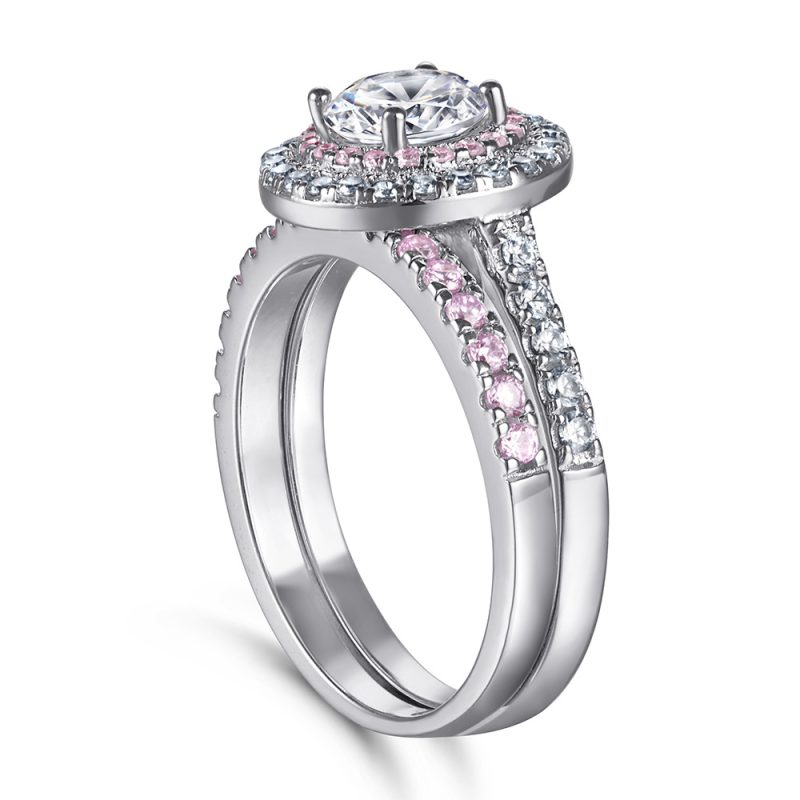 Merryqueen 041 sterling silver engagement wedding ring
