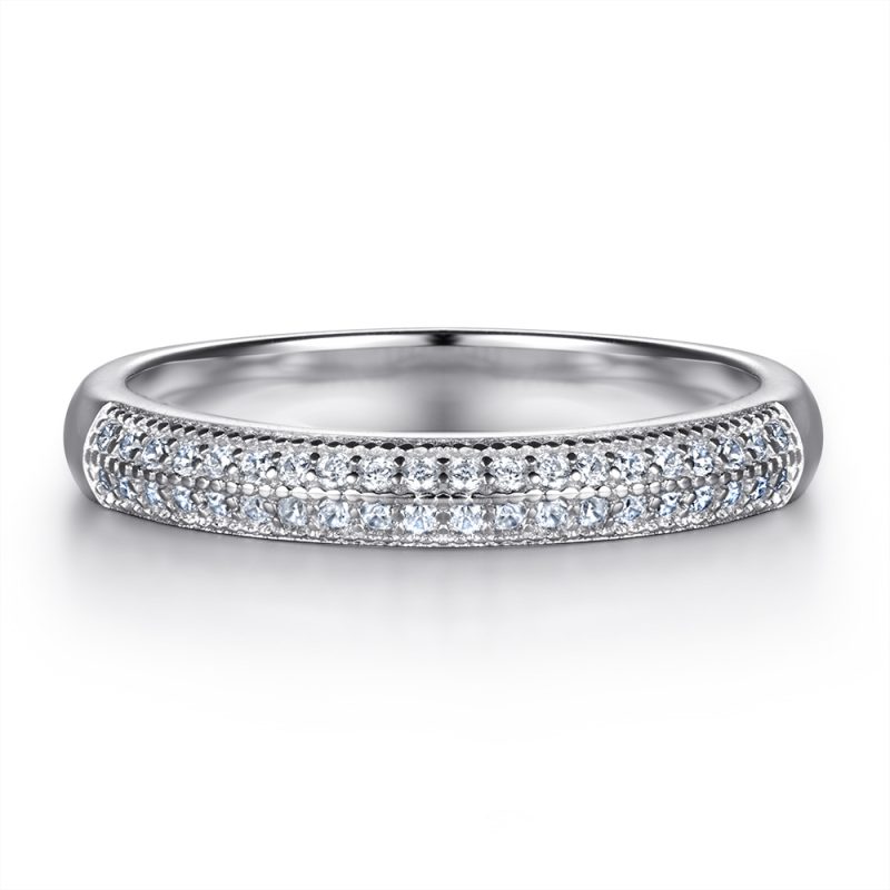 Merryqueen 043 sterling silver engagement wedding ring
