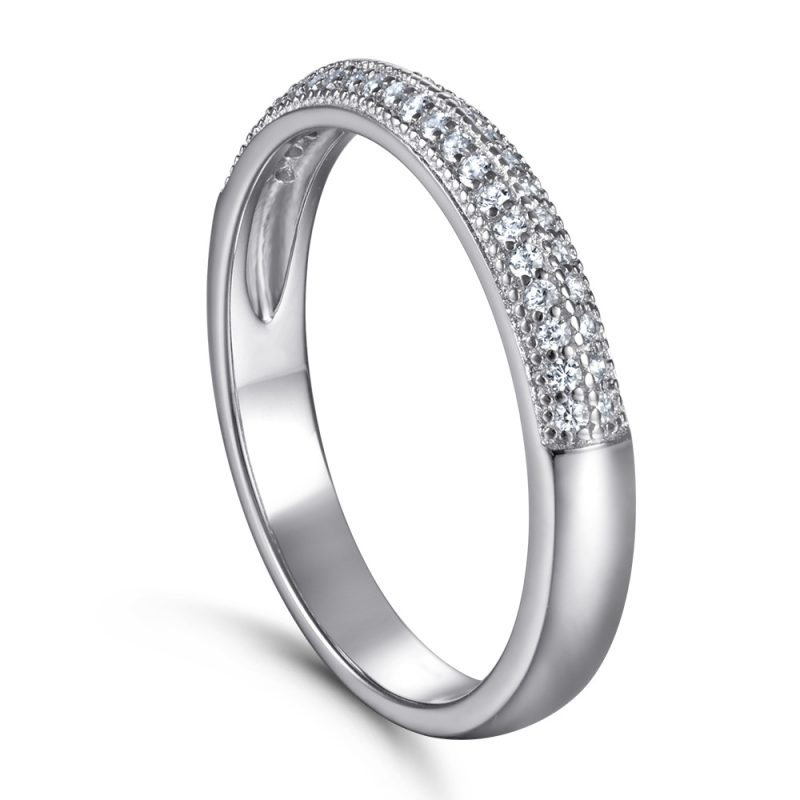 Merryqueen 043 sterling silver engagement wedding ring