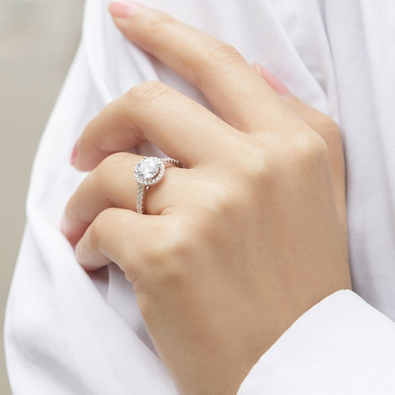 Merryqueen 002 sterling silver engagement wedding ring