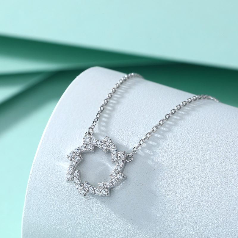 S925 sterling silver necklace fashion ring sunflower necklace simple niche design sense ins style silver necklace female