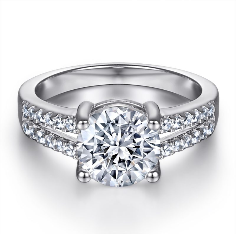 Merryqueen 070sterling silver engagement wedding ring