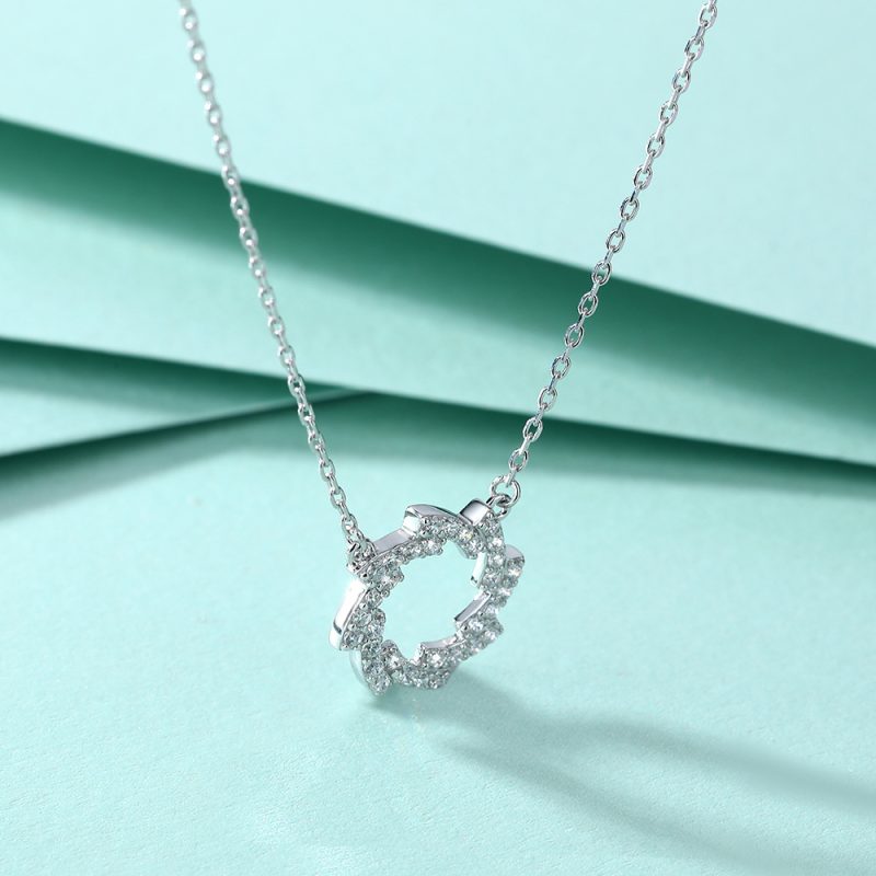 S925 sterling silver necklace fashion ring sunflower necklace simple niche design sense ins style silver necklace female