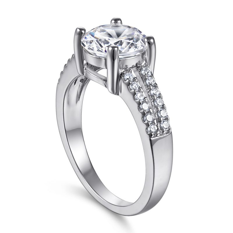 Merryqueen 070sterling silver engagement wedding ring