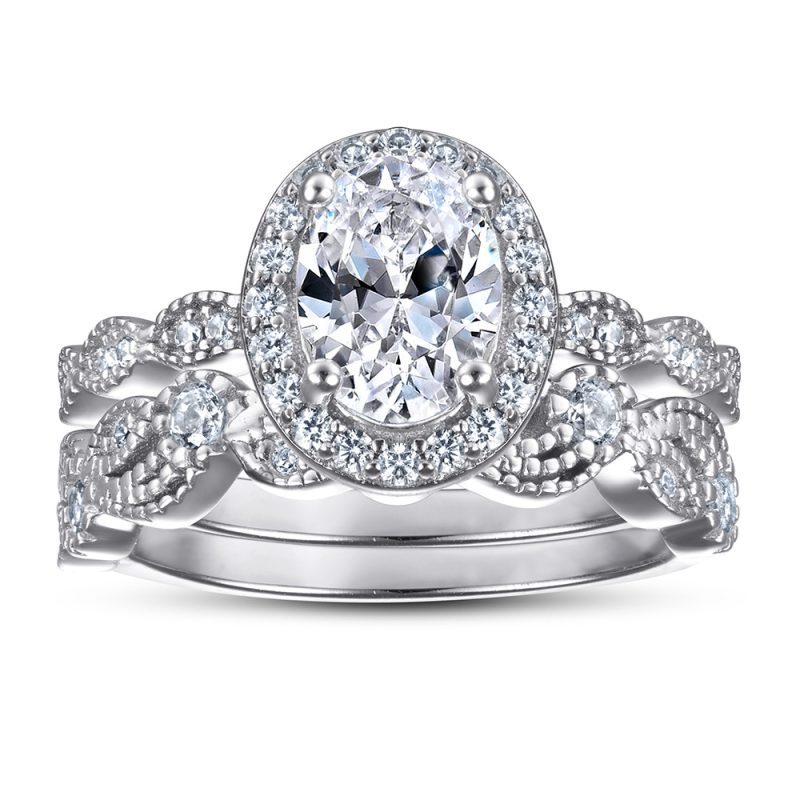Merryqueen 240 sterling silver engagement wedding ring