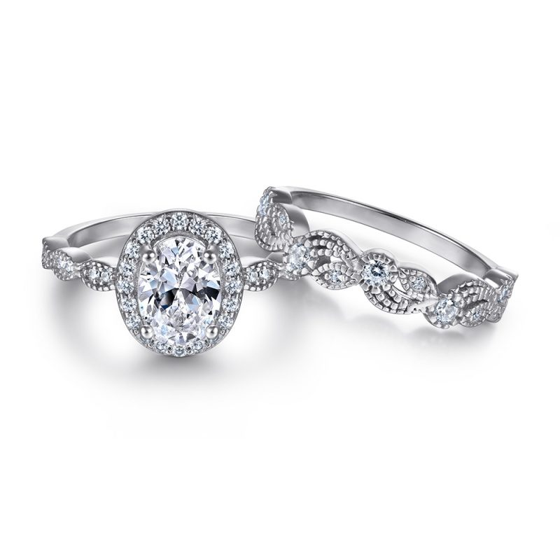 Merryqueen 240 sterling silver engagement wedding ring