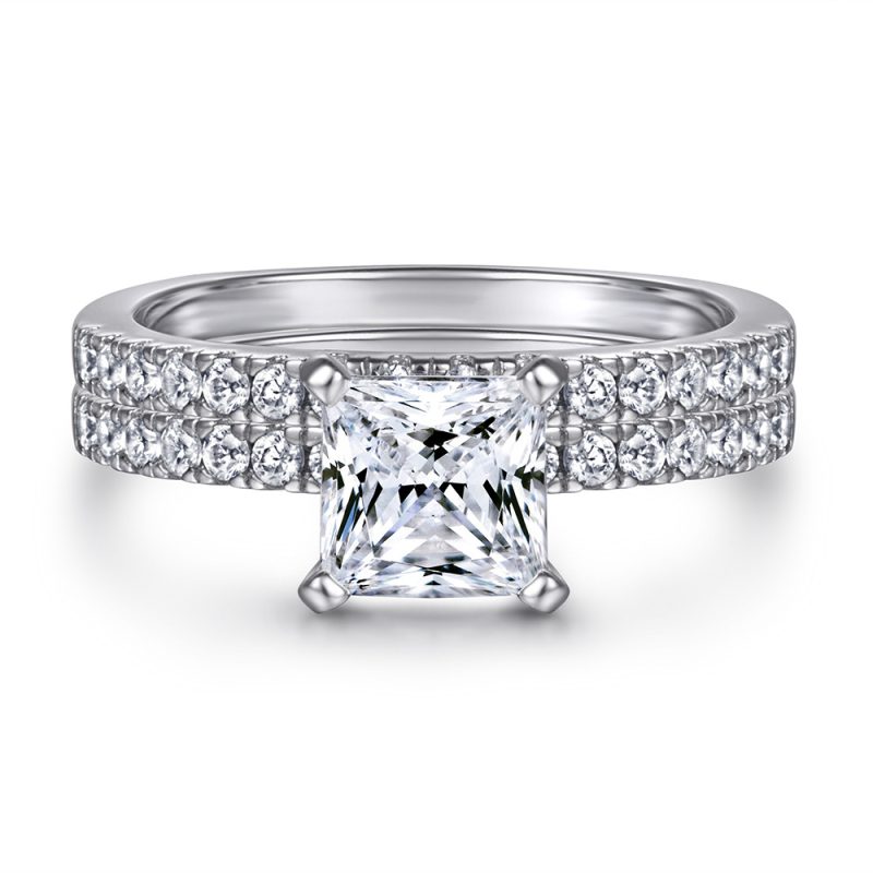 Merryqueen 003 sterling silver engagement wedding ring