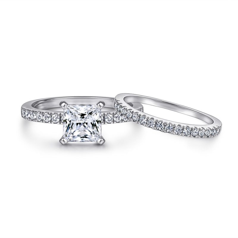 Merryqueen 003 sterling silver engagement wedding ring