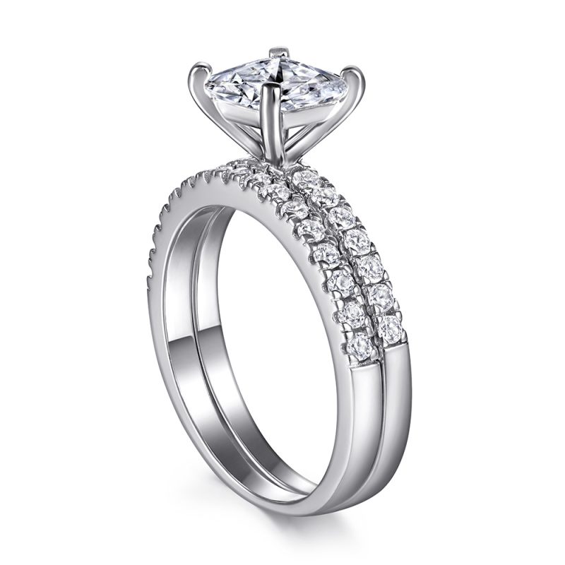 Merryqueen 003 sterling silver engagement wedding ring