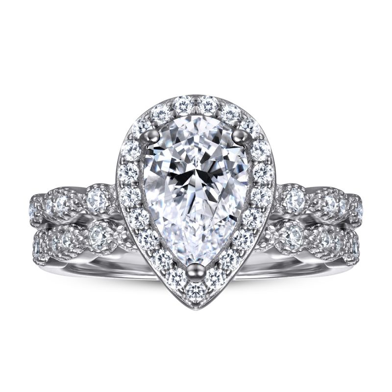 Merryqueen 242 sterling silver engagement wedding ring