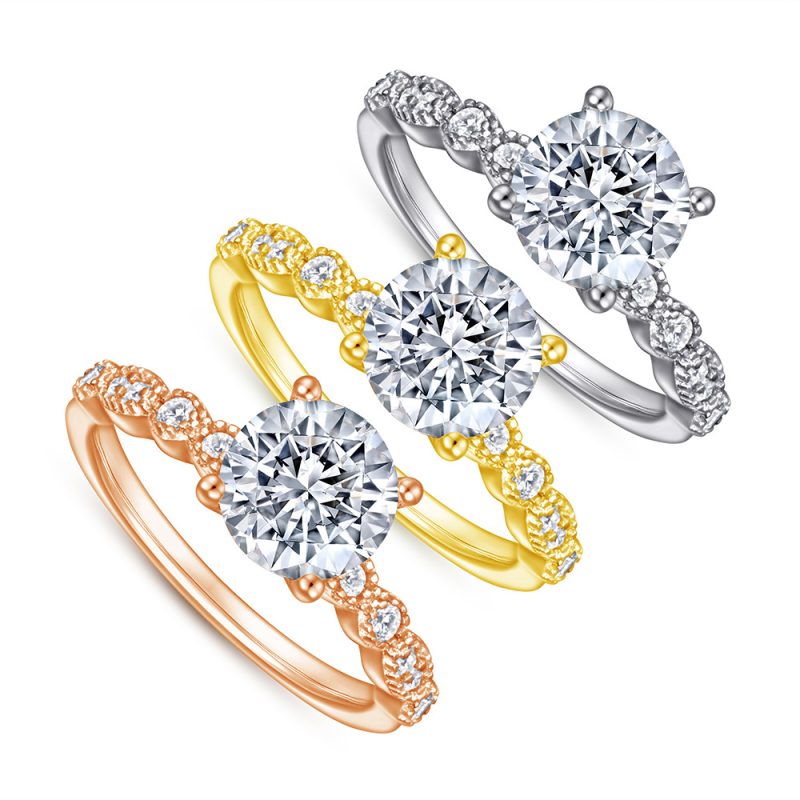 Merryqueen 258 sterling silver engagement wedding ring