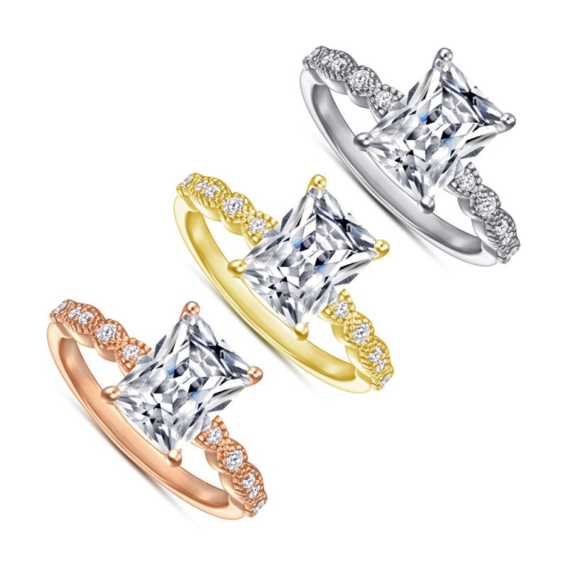 Merryqueen 259 sterling silver engagement wedding ring