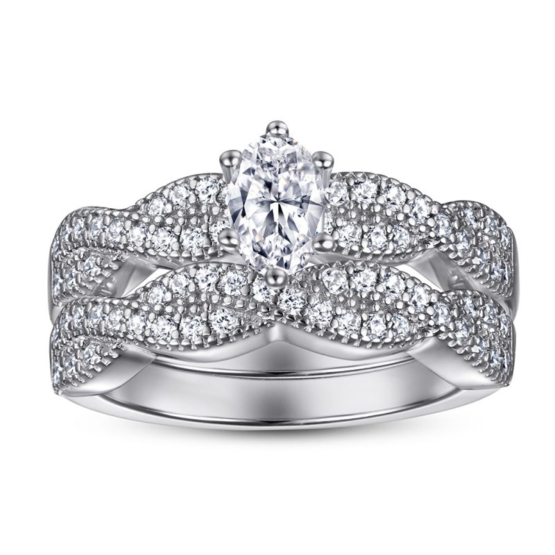 Merryqueen 309 sterling silver engagement wedding ring