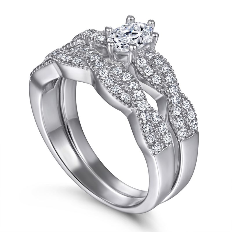 Merryqueen 309 sterling silver engagement wedding ring