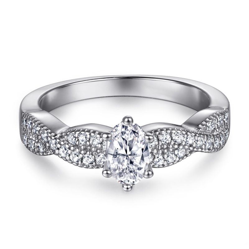 Merryqueen 309 sterling silver engagement wedding ring