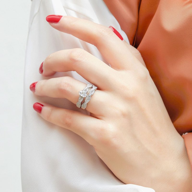 Merryqueen 309 sterling silver engagement wedding ring