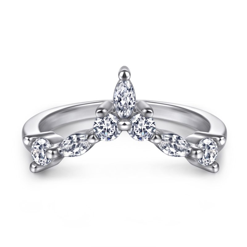 Merryqueen 356 sterling silver engagement wedding ring