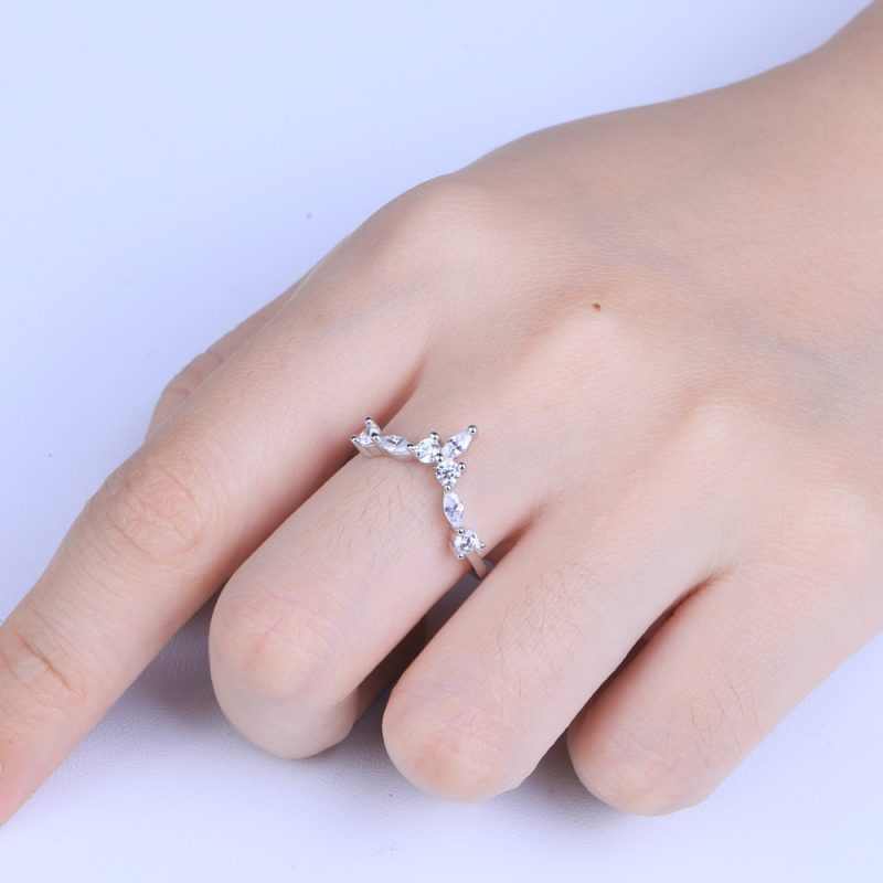Merryqueen 356 sterling silver engagement wedding ring