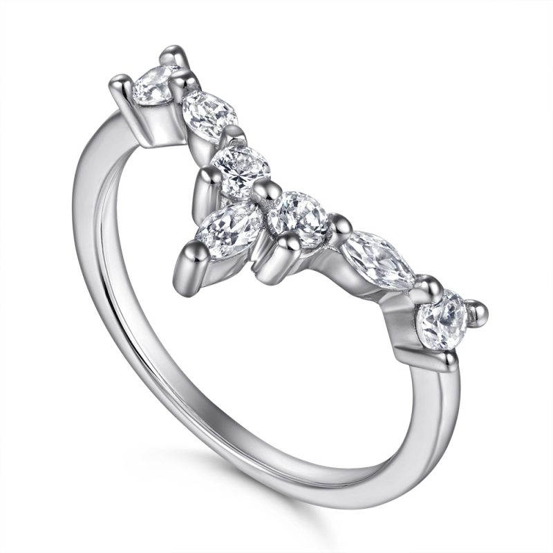 Merryqueen 356 sterling silver engagement wedding ring