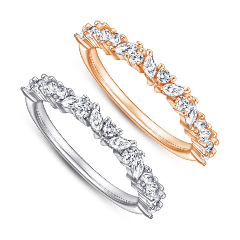 Merryqueen 364 sterling silver engagement wedding ring