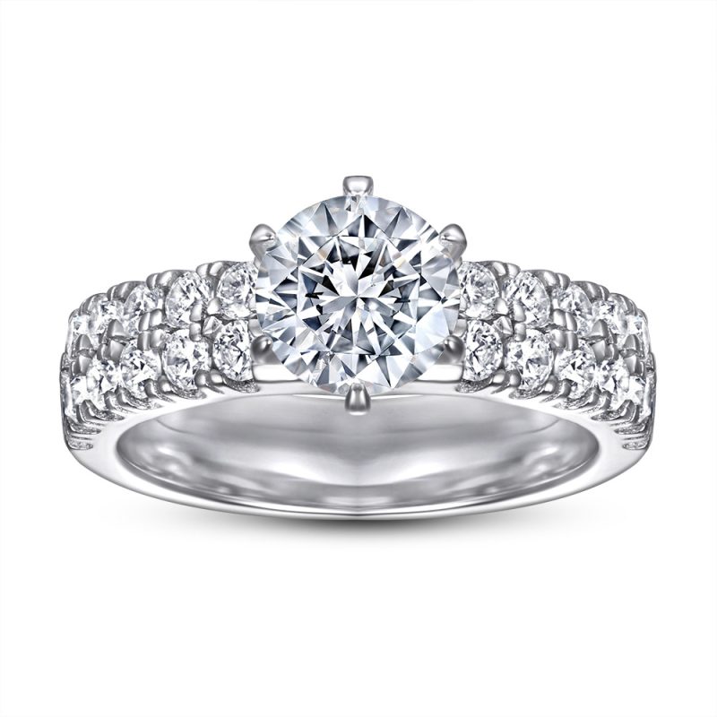 Merryqueen 371 sterling silver engagement wedding ring