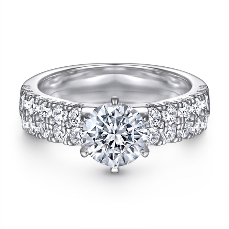 Merryqueen 371 sterling silver engagement wedding ring