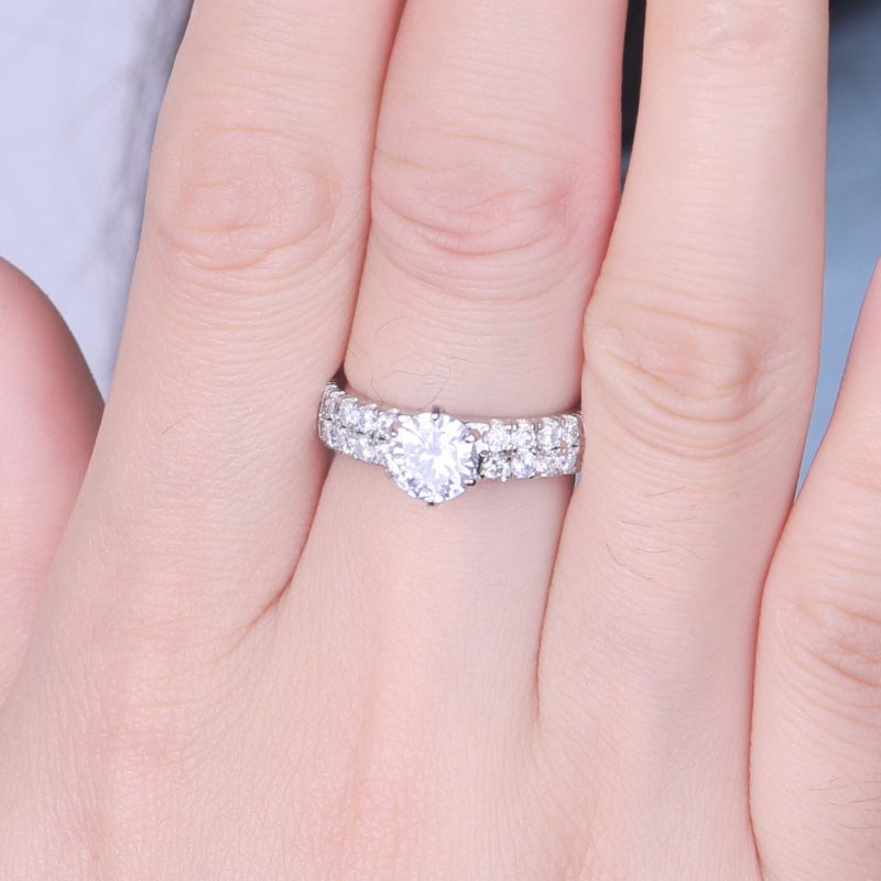 Merryqueen 371 sterling silver engagement wedding ring