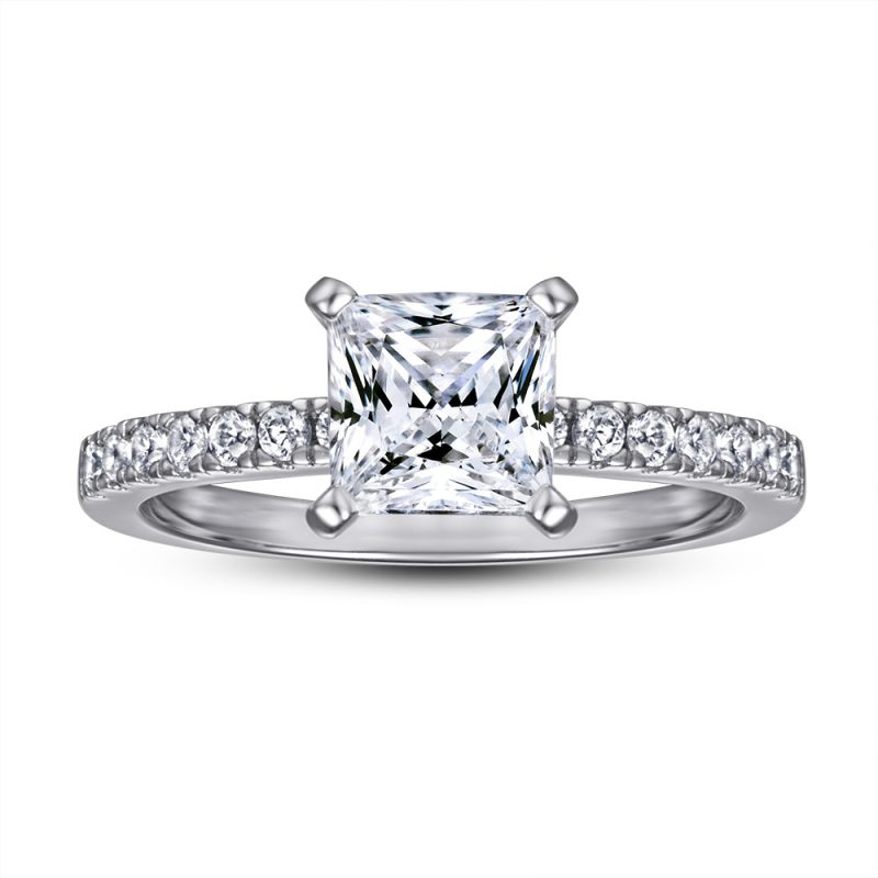 Merryqueen 005 sterling silver engagement wedding ring