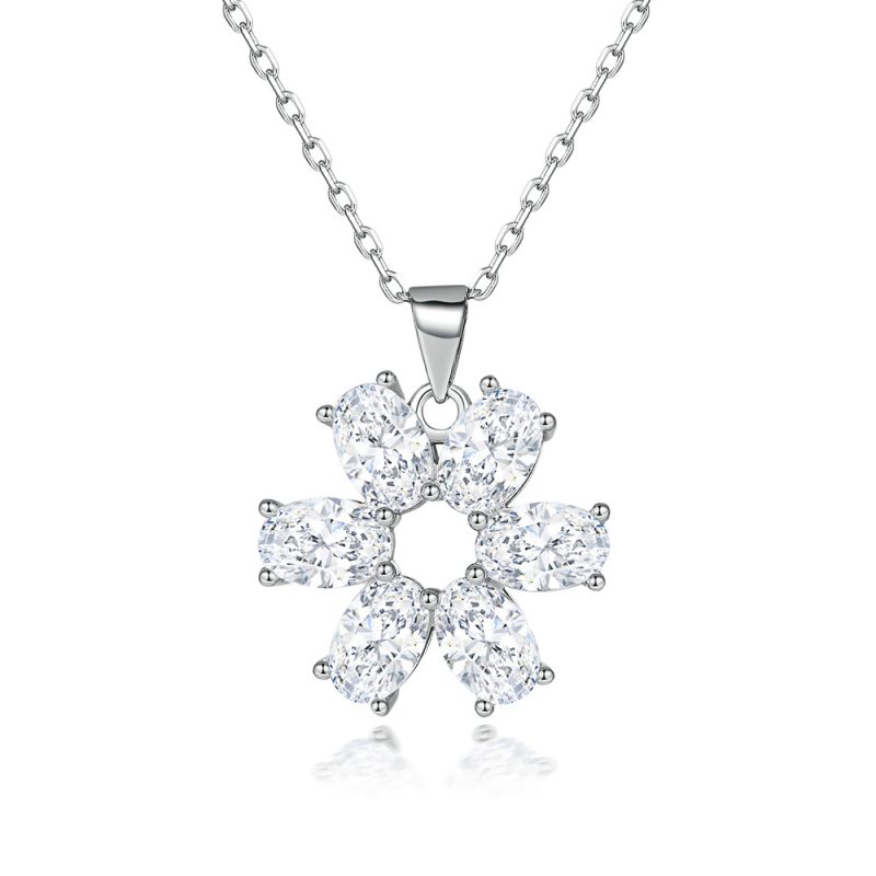 Sunflower Necklace Women's Fashion S925 Silver Necklace Clavicle Chain Simple Versatile Niche Zircon Necklace Wholesale