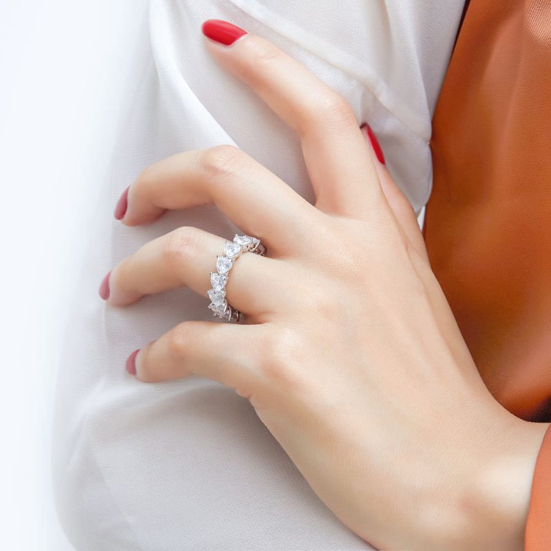 Merryqueen 396 sterling silver engagement wedding ring