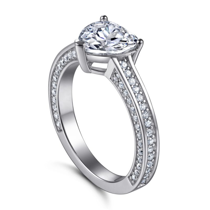 Merryqueen 400 sterling silver engagement wedding ring