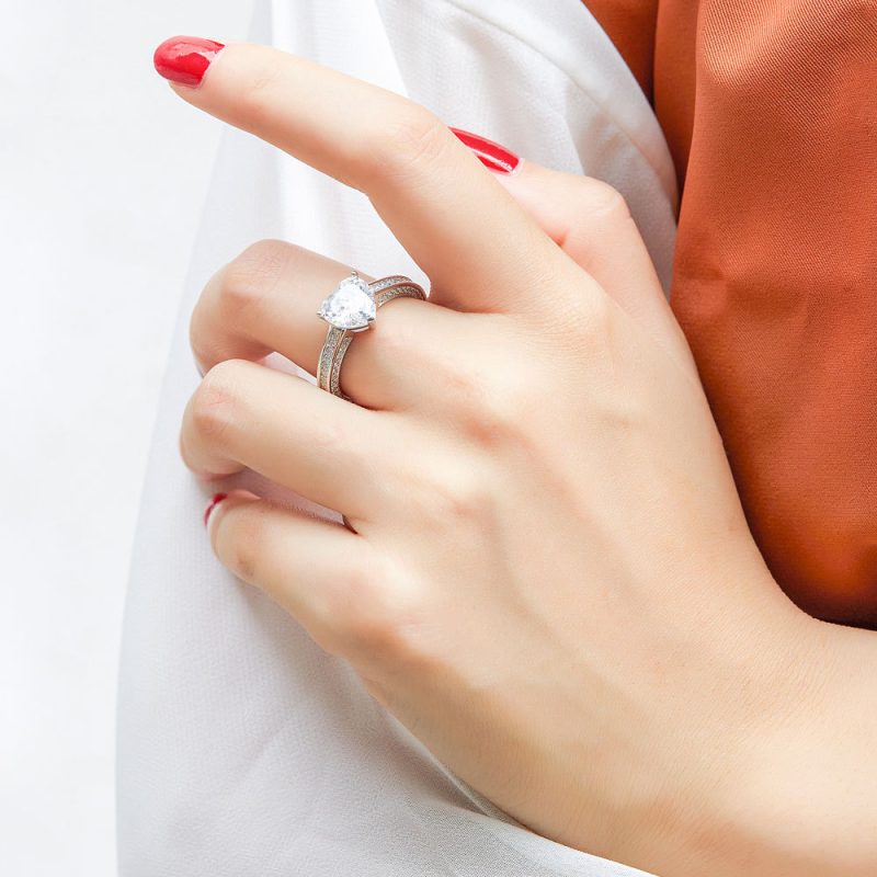 Merryqueen 400 sterling silver engagement wedding ring