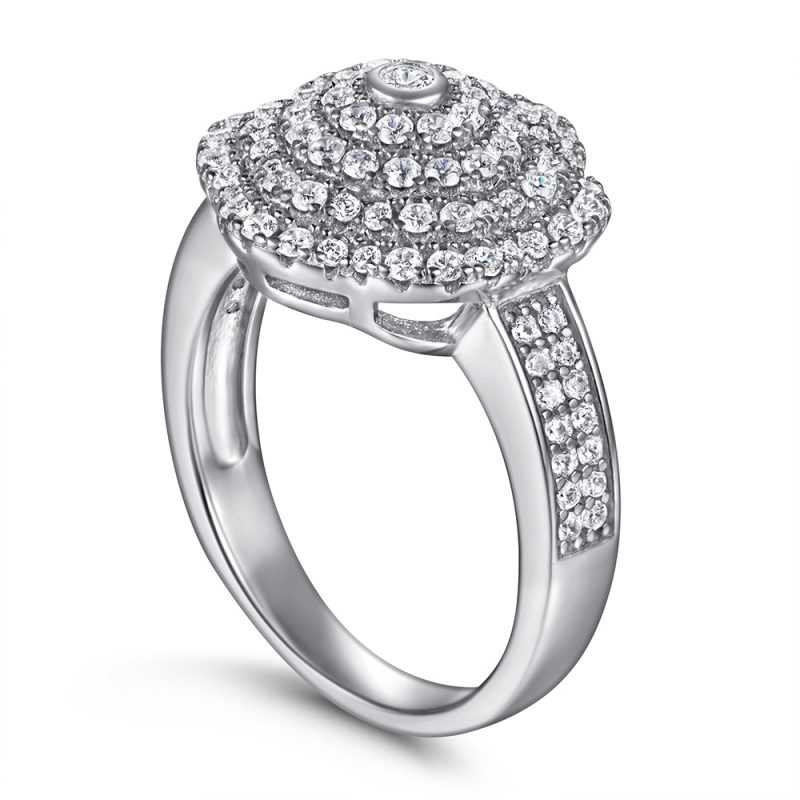 Merryqueen 409 sterling silver engagement wedding ring