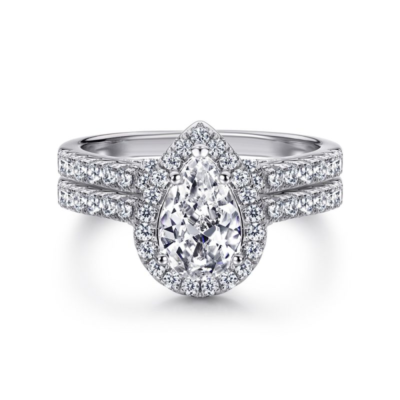 Merryqueen 006 sterling silver engagement wedding ring