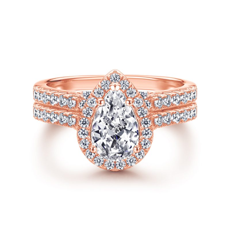 Merryqueen 006 sterling silver engagement wedding ring