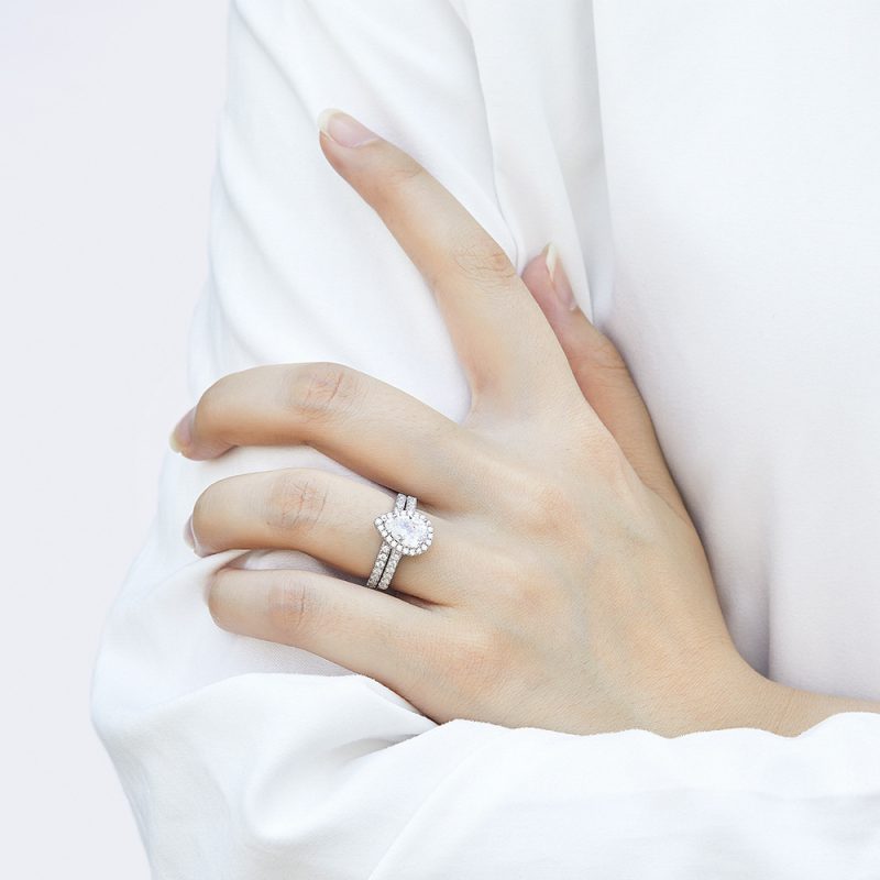 Merryqueen 006 sterling silver engagement wedding ring
