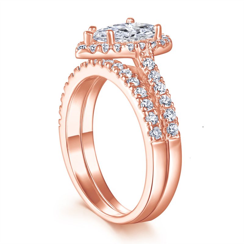 Merryqueen 006 sterling silver engagement wedding ring