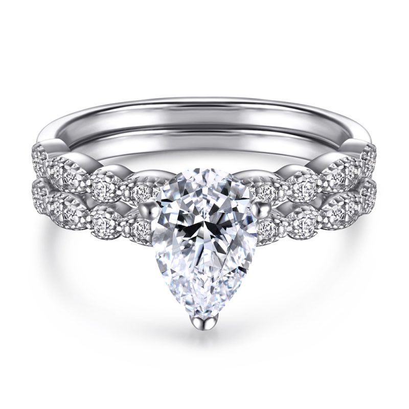 Merryqueen 420 sterling silver engagement wedding ring