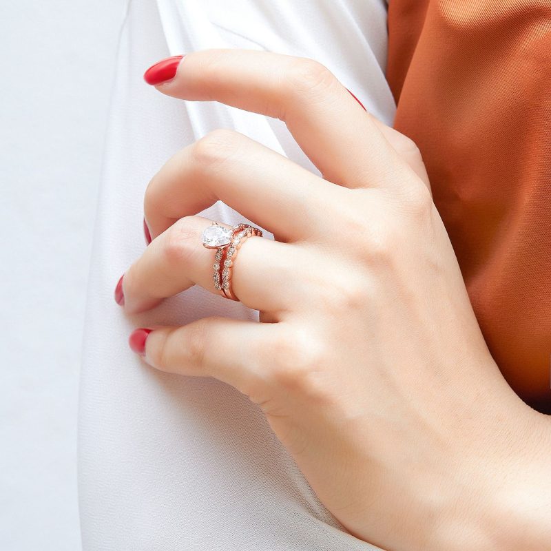 Merryqueen 420 sterling silver engagement wedding ring