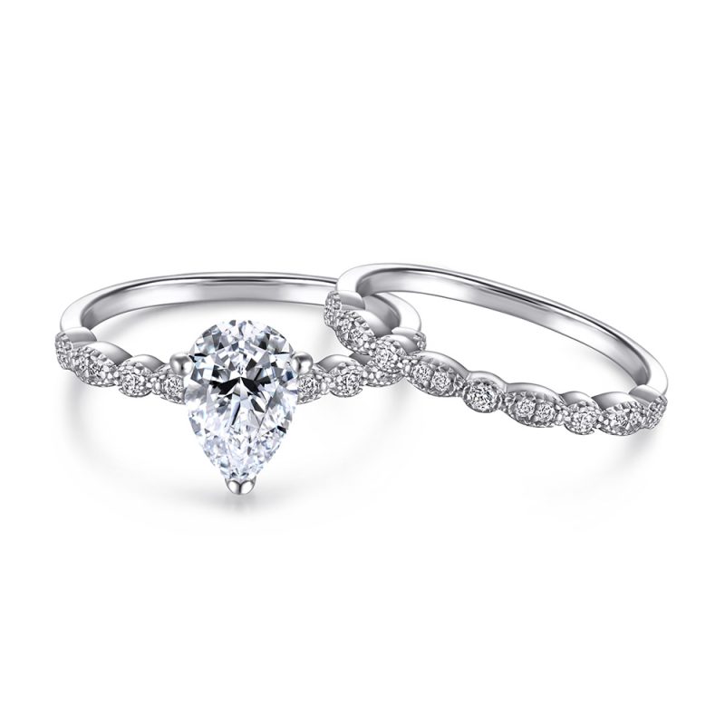 Merryqueen 420 sterling silver engagement wedding ring