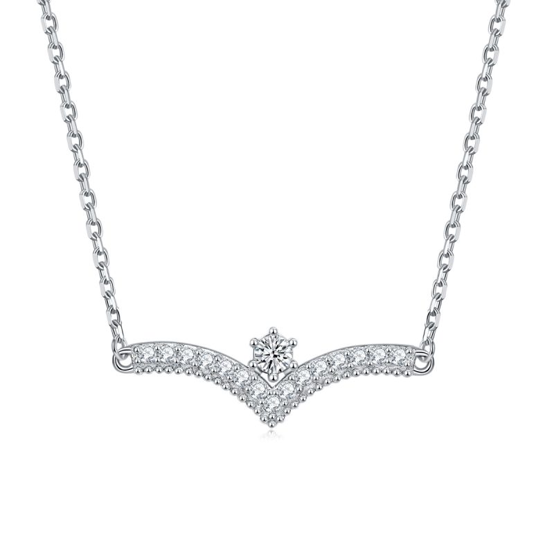 s925 sterling silver necklace fashion European and American new cross-border V-shaped small fresh ins style zircon clavicle chain spot wholesale