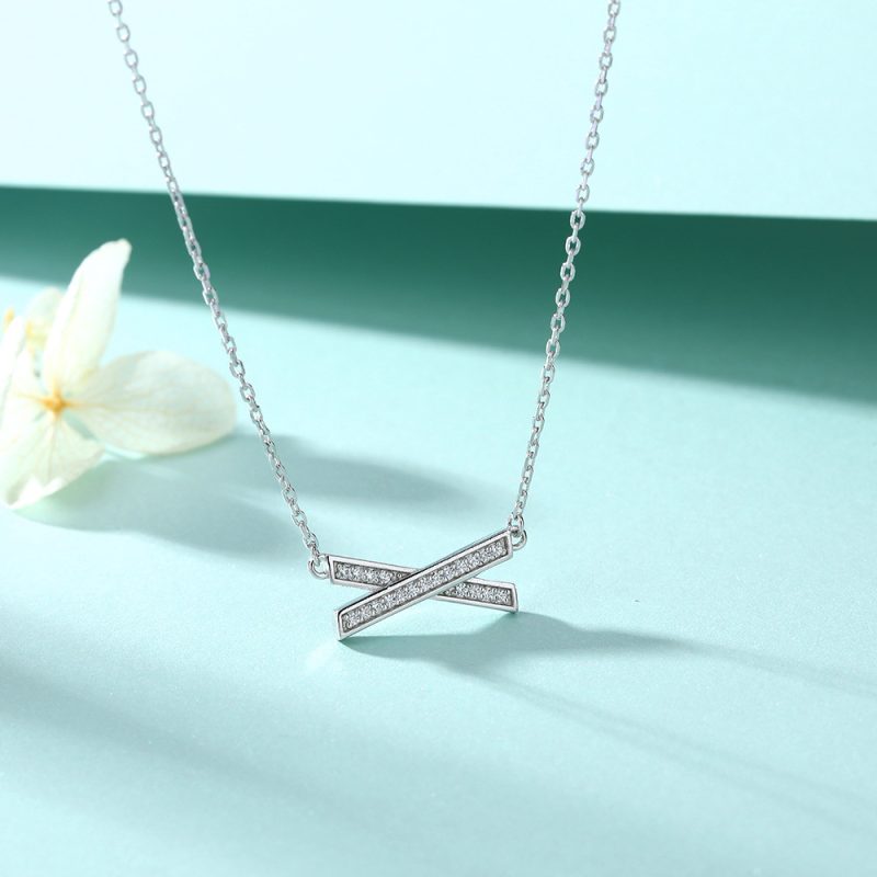 New European and American necklace s925 sterling silver necklace X-shaped letter fashion design high-quality wholesale necklace