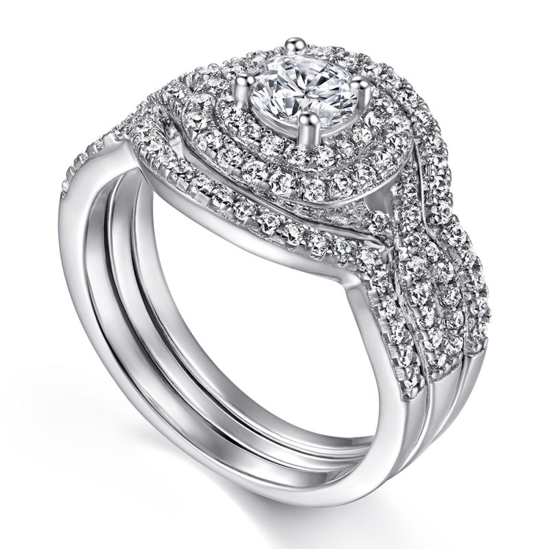 Merryqueen 451 sterling silver engagement wedding ring